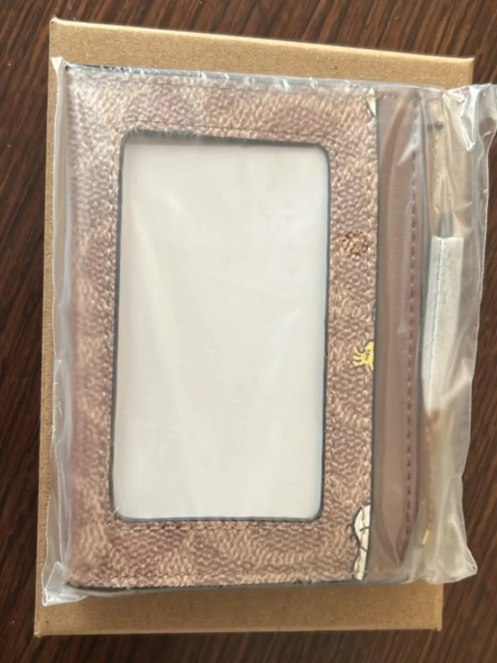 Coach X Peanuts Mini Skinny ID Case Signature Canvas W/Snoopy Print CBT14